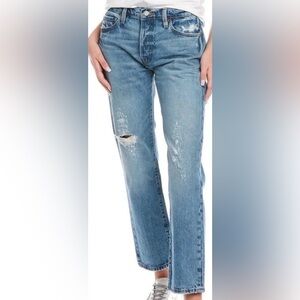 Frame Denim Le Slouch Relaxed Fit Distressed Blue Jeans